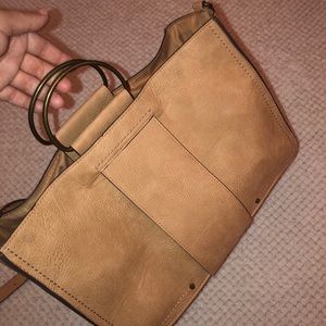 universal thread tan satchel bag